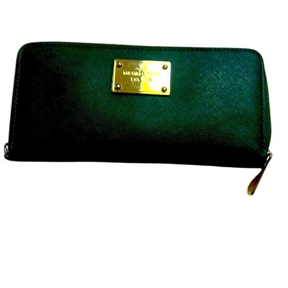 - Michael Kors green large wallet